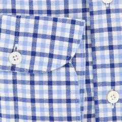 Finamore Napoli Blue Plaid Shirt - Extra Slim - (F122187) - Parent