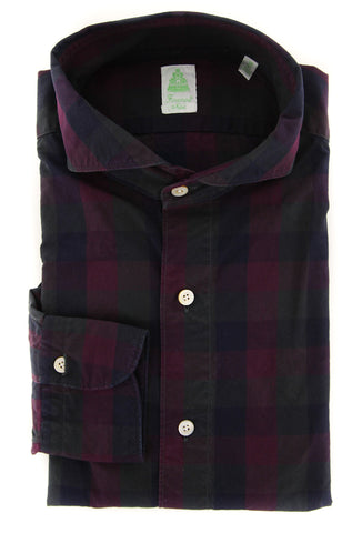 Finamore Napoli Burgundy Red Shirt - Extra Slim