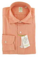 Finamore Napoli Orange Foulard Cotton Shirt - Extra Slim - 15.5/39 - (ZF)