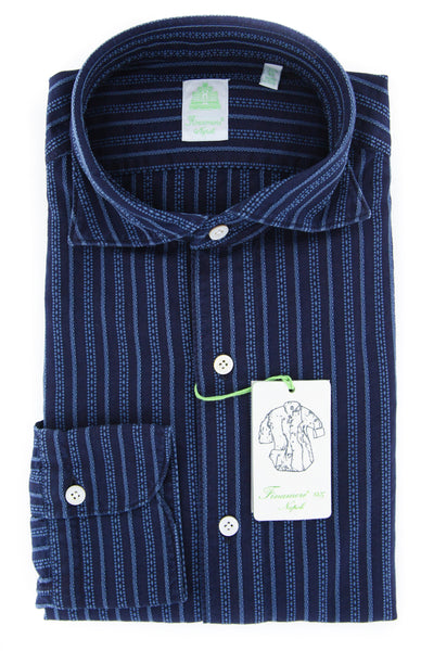 Finamore Napoli Dark Blue Shirt - Extra Slim - (FNTYO10441761SIMZ) - Parent