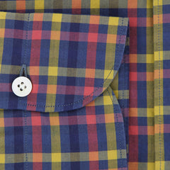 Finamore Napoli Navy Blue Plaid Cotton Shirt - Extra Slim - (IR) - Parent