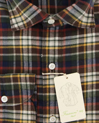 Finamore Napoli Brown Plaid Shirt - Extra Slim - (FNO11915) - Parent