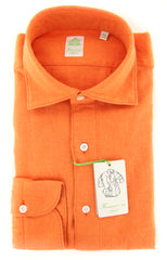 Finamore Napoli Orange Solid Shirt - Extra Slim - 15.75/40-(2018031322)