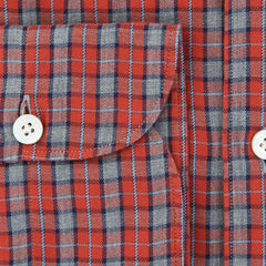 Finamore Napoli Red Plaid Shirt - Extra Slim - (2018031318) - Parent