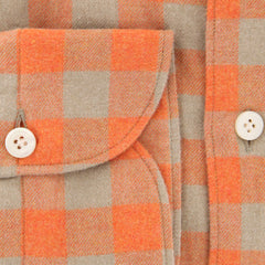 Finamore Napoli Orange Check Shirt - Extra Slim - (F19189) - Parent