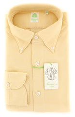 Finamore Napoli Yellow Solid Shirt - Extra Slim - 15.75/40-(FNTYO75119LUCZ)
