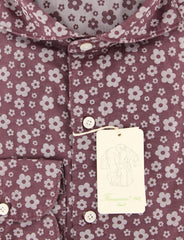 Finamore Napoli Purple Floral Shirt - Extra Slim - (2018031316) - Parent