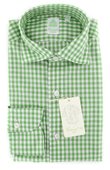 Finamore Napoli Green Check Shirt - Extra Slim - 14.5/37 - (FN8116615)