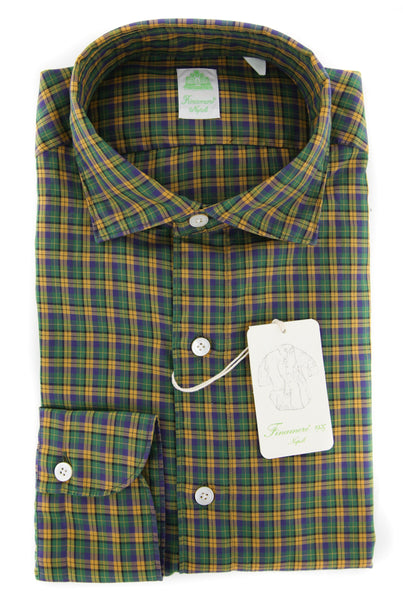 Finamore Napoli Green Plaid Shirt - Extra Slim - (FN0810235) - Parent