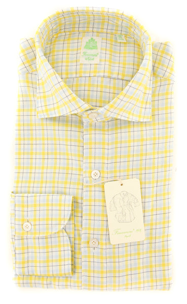 Finamore Napoli Yellow Plaid Shirt - Extra Slim - (2018022713) - Parent