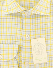 Finamore Napoli Yellow Plaid Shirt - Extra Slim - (2018022713) - Parent
