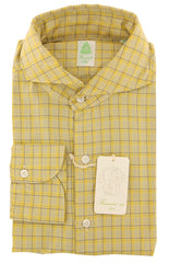 Finamore Napoli Yellow Plaid Cotton Shirt - Extra Slim - (WQ) - Parent