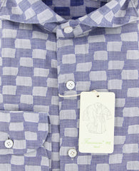 Finamore Napoli Blue Fancy Shirt - Extra Slim - (2018031310) - Parent