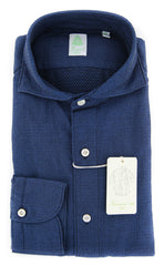 Finamore Napoli Dark Blue Fancy Shirt -Extra Slim- 16/41 -(FNTYO812361SIMZ)