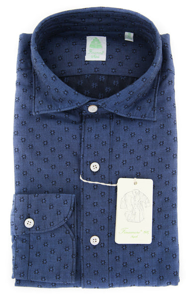 Finamore Napoli Blue Foulard Shirt - Extra Slim - (FNTYO812362LUZ) - Parent
