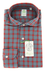 Finamore Napoli Red Plaid Shirt - Extra Slim - 16/41 - (2018031319)