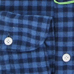 Finamore Napoli Blue Check Shirt - Extra Slim - (FNTYO3-LUCZ) - Parent
