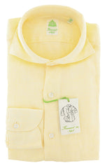 Finamore Napoli Yellow Melange Linen Shirt - Extra Slim - 15.5/39 - (PM)