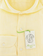 Finamore Napoli Yellow Melange Linen Shirt - Extra Slim - (PM) - Parent