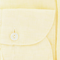 Finamore Napoli Yellow Melange Linen Shirt - Extra Slim - (PM) - Parent