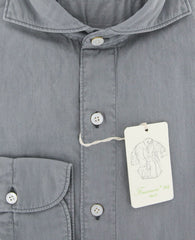 Finamore Napoli Gray Shirt - Extra Slim - 15/38 - (WAC12900303)