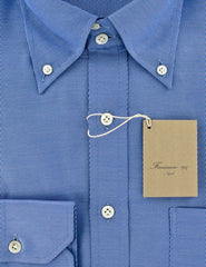 Finamore Napoli Blue Casual Shirt Medium