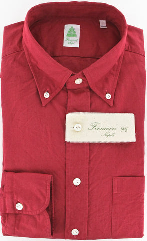 Finamore Napoli Red Shirt – Size: 15.75 US / 40 EU