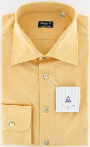 Finamore Napoli Orange Shirt – Size: 15.5 US / 39 EU