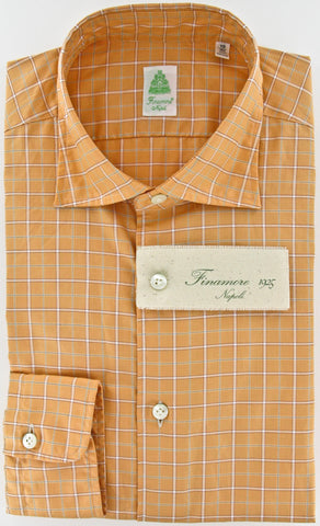 Finamore Napoli Orange Shirt – Size: 16 US / 41 EU