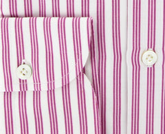 Finamore Napoli Pink Medium Spread Collar Cotton Shirt 16/41