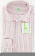 Finamore Napoli Pink Striped Shirt - Extra Slim Fit - L/L