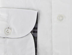 Finamore Napoli White Plain Weave Shirt - 100% Cotton - XL/XL