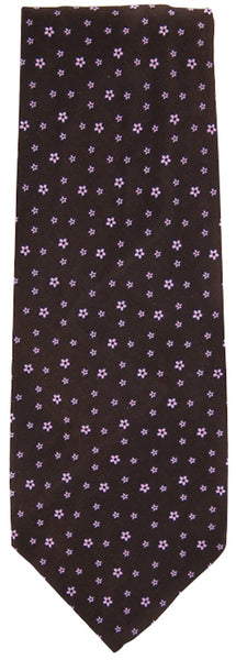 Finamore Napoli Brown Floral Tie - 3.25" x 58" - (TIEFLRX206)