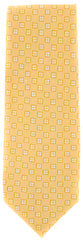 Finamore Napoli Yellow with White Print Tie - 100% Linen - 3.5" Wide