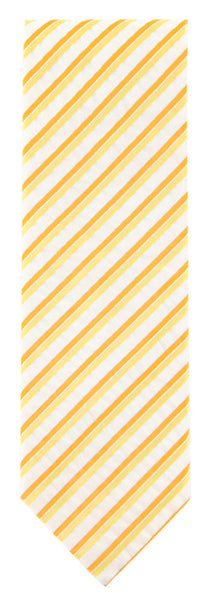 Finamore Napoli Yellow and Cream Stripes Tie - 3" Wide