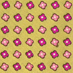 Finamore Napoli Beige,  White, Pink, Brown Tie - 3.25" Wide