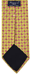 Finamore Napoli Beige,  White, Pink, Brown Tie - 3.25" Wide