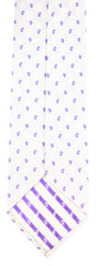 Finamore Napoli White with Lavender Purple Paisley Tie - 3.25" Wide