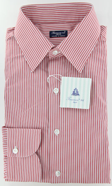 Finamore Napoli Red Shirt - Narrow Collar - 16/41