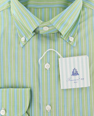 Finamore Napoli Green Button Down Collar Shirt - Slim Fit - 16/41
