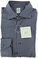Finamore Napoli Navy Blue Foulard Cotton Shirt - Extra Slim Fit - 16/41
