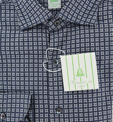 Finamore Napoli Navy Blue Foulard Cotton Shirt - Extra Slim Fit - 16/41