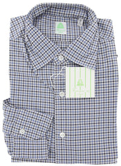 Finamore Napoli Light Blue Plaid Shirt - 16/41 - (25SEN01162101)