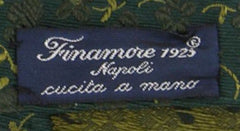 Finamore Napoli Dark Green Floral Tie - 3.25" x 56" - (TIEFLRX231)