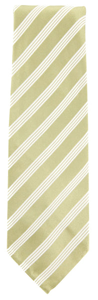 Finamore Napoli Green Striped Tie - 3.25" x 57" - (TIESTRX209)