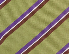 Finamore Napoli Green Striped Tie - 3.25" x 57" - (TIESTRX233)