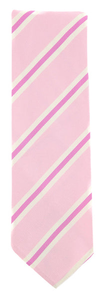 Finamore Napoli Pink Striped Tie - 3.25" x 57" - (TIESTRX223)