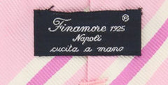 Finamore Napoli Pink Striped Tie - 3.25" x 57" - (TIESTRX223)