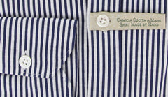 Luigi Borrelli Navy Blue Striped Casual Shirt - Extra Slim Fit - M/M