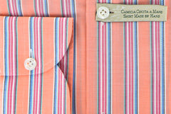 Luigi Borrelli Orange Striped Cotton Shirt - Extra Slim - (GB4044) - Parent